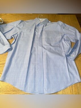 Brooks Brothers - Neck 16 1/2 - Sleeve 4/5 - Blue Checkered Polo Dress Shirt